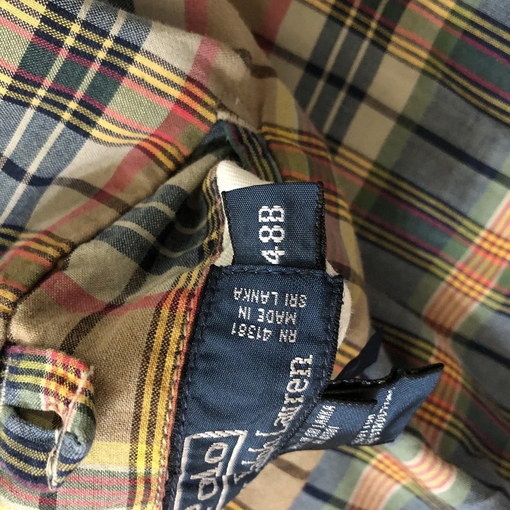 Polo Ralph Lauren Shorts Mens 48 Multicolor Plaid Chino Reversible 9 Inseam Big